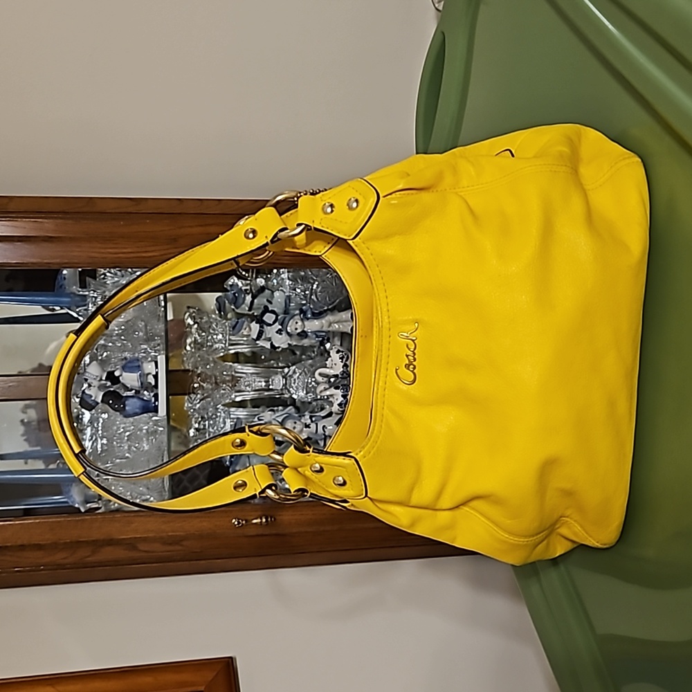 Coach Yellow Pebbled Leather Bag